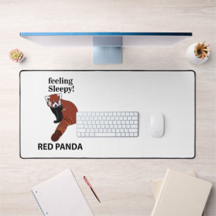 Alfrombrillas De Escritorio Panda Rojo Sensándose Sleepy Funny Panda Rojo