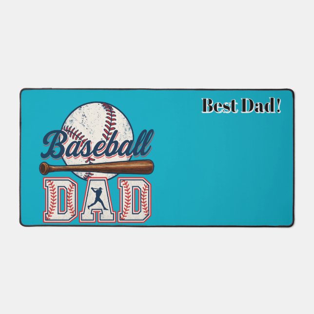 Alfrombrillas De Escritorio Papá de béisbol. ¡Mejor papá! Personalizado (Anverso)
