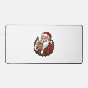 Alfrombrillas De Escritorio Papá Noel de Navidad sosteniendo un vaso de cervez