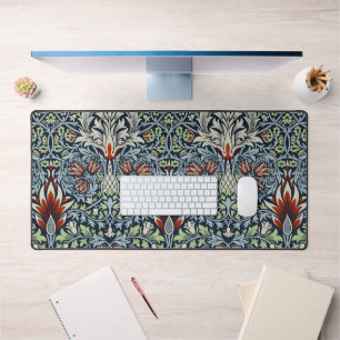 Alfrombrillas De Escritorio Papel pintado floral Morris Navy Blue Snakeshead