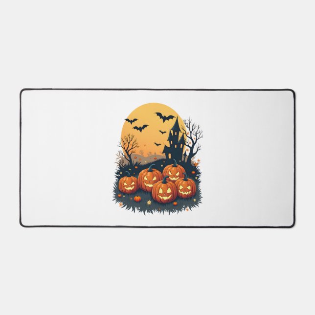 Alfrombrillas De Escritorio Parche de calabaza fantasmal - Tee de Halloween re (Anverso)
