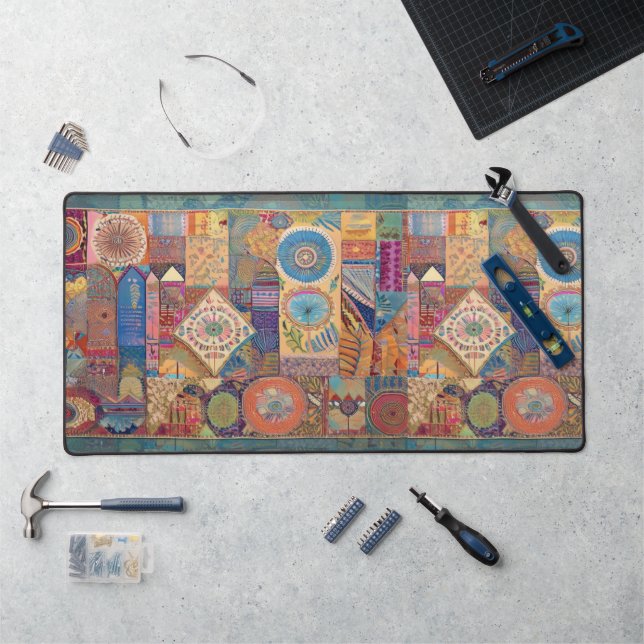 Alfrombrillas De Escritorio Parchwork Mandala Desk Mat (Puesto de trabajo)