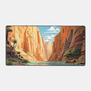 Alfrombrillas De Escritorio Parque Nacional Zion El Arte Retro De Las Estanque