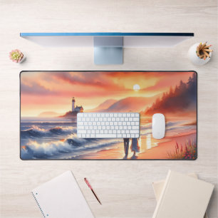 Alfrombrillas De Escritorio Paseo romántico por el faro al atardecer en la cos