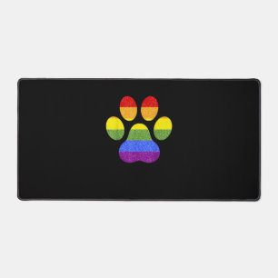 Alfrombrillas De Escritorio Pasta arcoiris Imprimir perro Paw simpatizante del