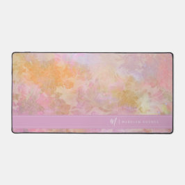 Alfrombrillas De Escritorio Pastel Florals Chic Script Monogram