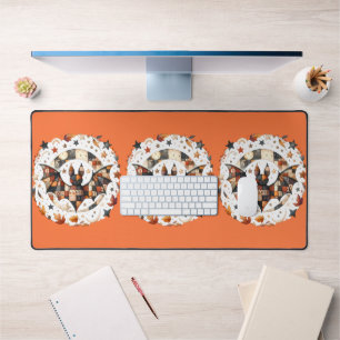 Alfrombrillas De Escritorio Patchwork Halloween Bat en los colores del otoño