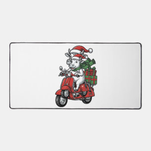 Alfrombrillas De Escritorio Patinete divertido de Navidad con vaca diseño vint