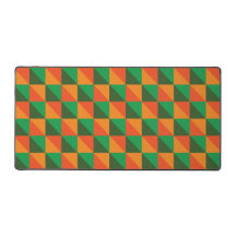 Patrón abstracto geométrico naranja y verde retro