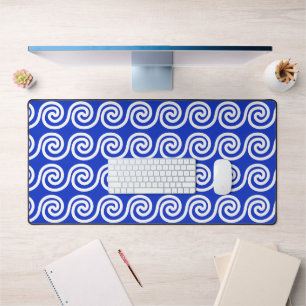 Alfrombrillas De Escritorio Patrón azul de las ondas de las teclas del meandro