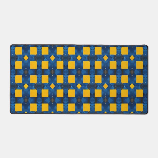 Alfrombrillas De Escritorio Patrón azul y amarillo (Anverso)
