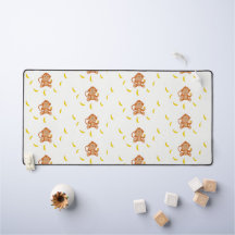 Patrón blanco de mono y plátanos