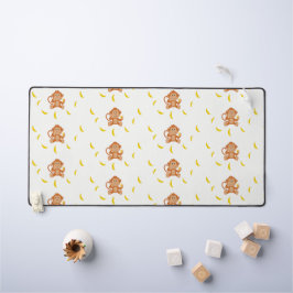 Alfrombrillas De Escritorio Patrón blanco de mono y plátanos