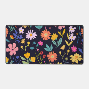 Alfrombrillas De Escritorio Patrón Bohemio Floral Ditsy Colorido Oscuro