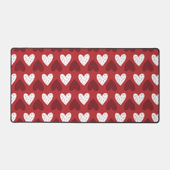 Alfrombrillas De Escritorio Patrón cardíaco con semillas de fresa (Anverso)