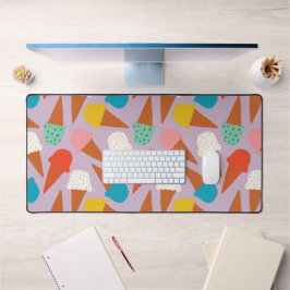 Alfrombrillas De Escritorio Patrón Colorido de Cono de Helado Dibujado a Mano