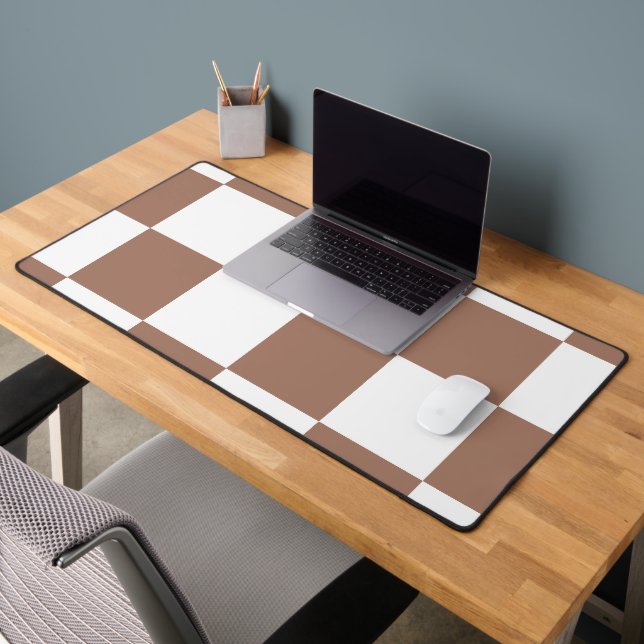 Alfrombrillas De Escritorio Patrón controlado en blanco y mousse de mocha (Oficina 2)