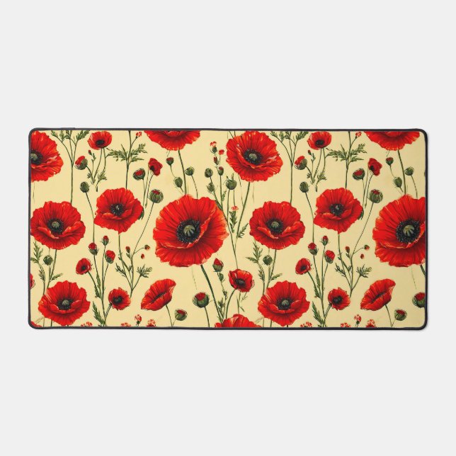Alfrombrillas De Escritorio Patrón de amapolas rojas (Anverso)