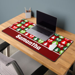 Alfrombrillas De Escritorio patrón de arboles y arcos de Navidad retro vintage