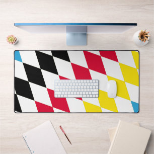 Alfrombrillas De Escritorio Patrón de bandera de diamante azul amarillo rojo n
