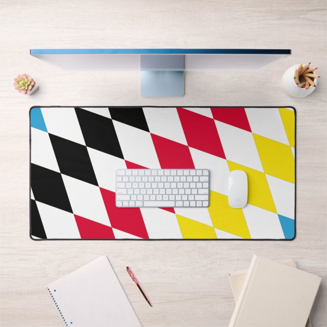 Alfrombrillas De Escritorio Patrón de bandera de diamante azul amarillo rojo n (Oficina 1)