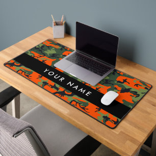 Alfrombrillas De Escritorio Patrón de camuflaje naranja, Tu nombre, Personaliz