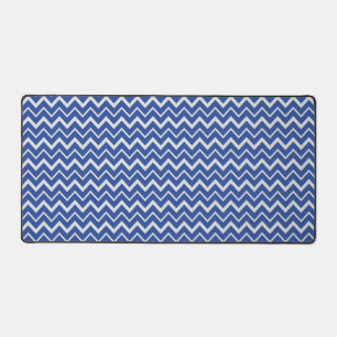 Alfrombrillas De Escritorio patrón de chevron gris claro y azul