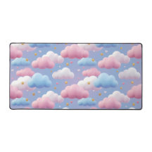 Patrón de cielo nublado pastel kawaii adorable