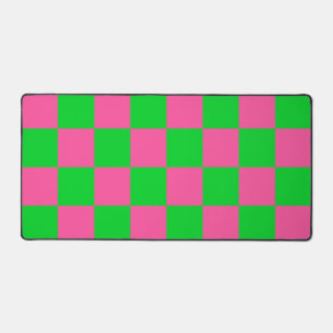 Alfrombrillas De Escritorio Patrón de comprobación verde rosa