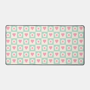 Alfrombrillas De Escritorio Patrón de corazón y flores pastel