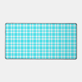 Alfrombrillas De Escritorio Patrón de Cuadro Escocés Azul Blanco