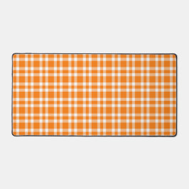 Alfrombrillas De Escritorio Patrón de Cuadro Escocés Naranja Blanco