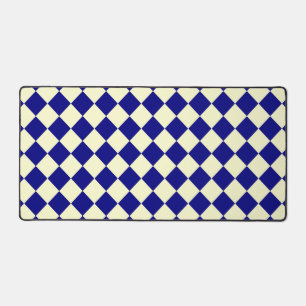 Alfrombrillas De Escritorio Patrón de diamante de cuadros amarillo azul