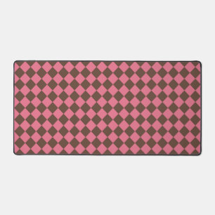 Alfrombrillas De Escritorio Patrón de diamante de cuadros rosa marrón