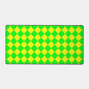 Alfrombrillas De Escritorio Patrón de diamante de cuadros verde amarillo 