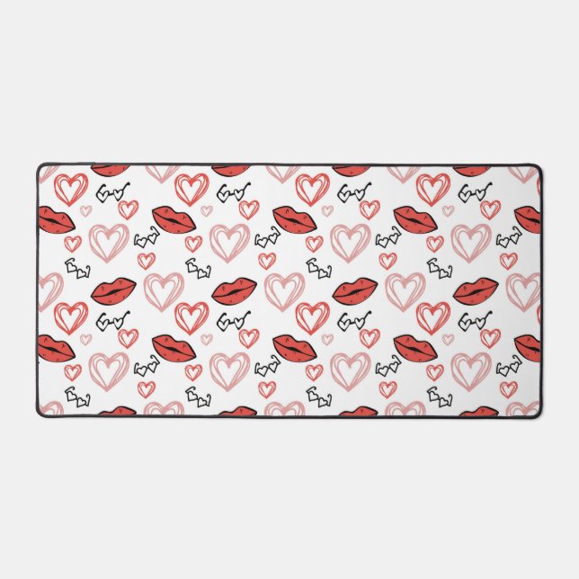 Alfrombrillas De Escritorio Patrón de Doodles románticos (Anverso)