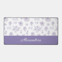 Patrón de Flor Morada con Nombre Personalizado