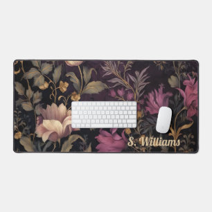 Alfrombrillas De Escritorio patrón de flor oscura personalizado