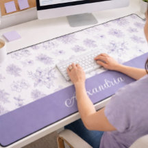 Patrón de Flor Púrpura con Nombre Personalizado