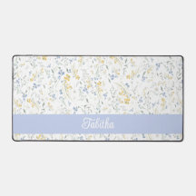 Patrón de Flor Silvestre Amarillo Azul con Nombre