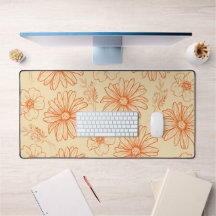 Patrón de flor Y2K retro naranja