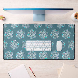 Alfrombrillas De Escritorio Patrón de flores en azul y blanco