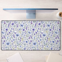 Patrón de flores silvestres acuarela púrpura azul