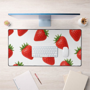 Alfrombrillas De Escritorio Patrón de Fresa Sin Costuras Fruta Roja Adorable