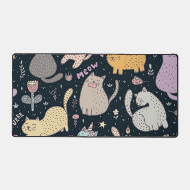 Alfrombrillas De Escritorio Patrón de gato (Anverso)