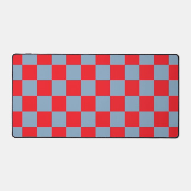 Alfrombrillas De Escritorio Patrón de Gingham de Red Blue Checkered (Anverso)
