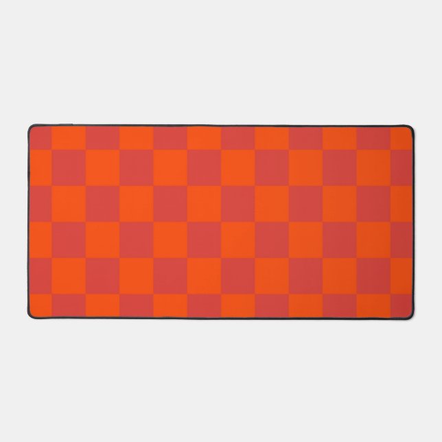 Alfrombrillas De Escritorio Patrón de Gingham de Red Checkered naranja (Anverso)