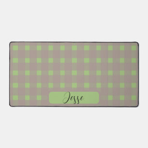 Alfrombrillas De Escritorio Patrón de Gingham gris verde
