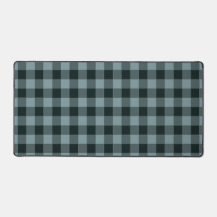 Alfrombrillas De Escritorio Patrón de Gingham negro azul
