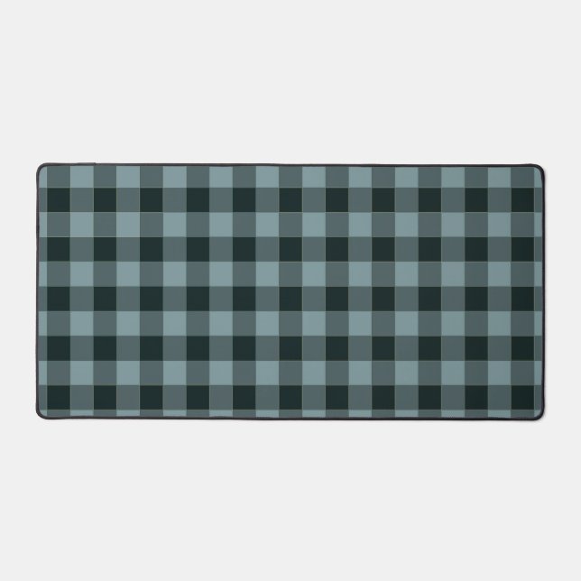 Alfrombrillas De Escritorio Patrón de Gingham negro azul (Anverso)